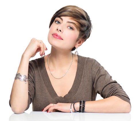 woman with short bob hairstyle